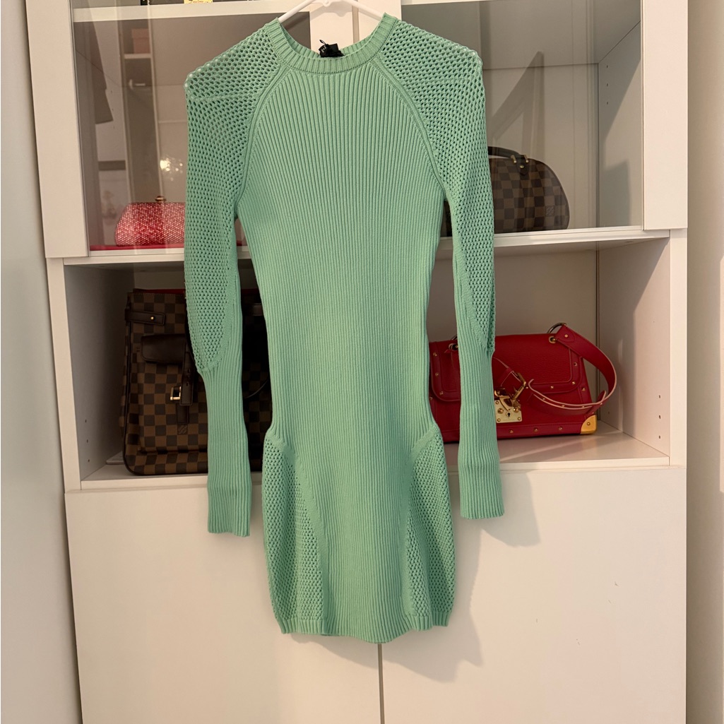 Just Cavalli Light Green Long Sleeve Dress Brand New Size Small
